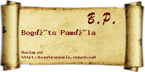Bogáts Paméla névjegykártya